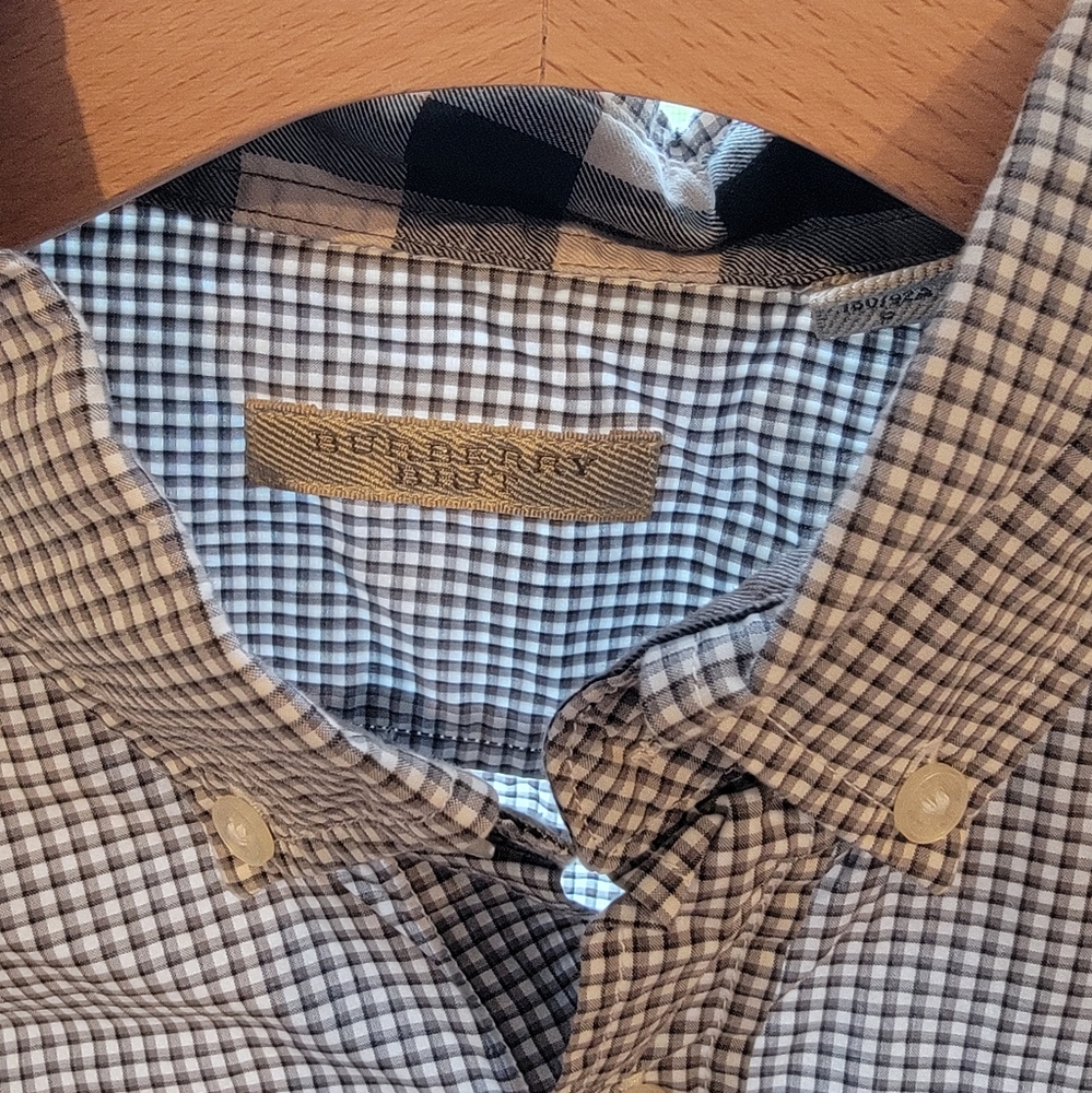 Burberry Black and White Casual Button Down Shirt